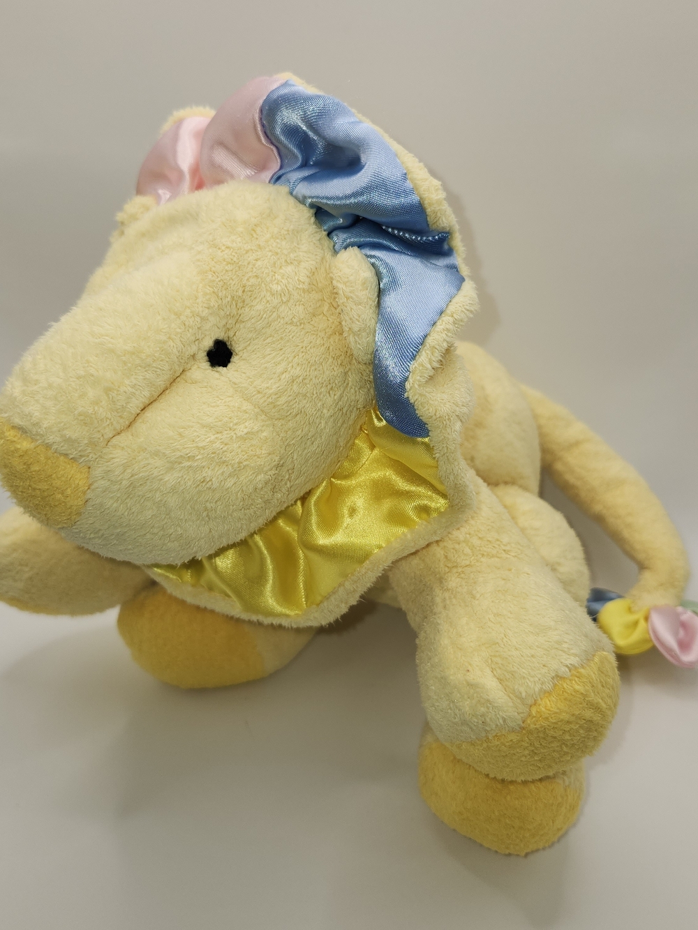 burton + Burton Yellow Lion Plush Clown Satin 2005 Stuffed Animal 11" Retired
